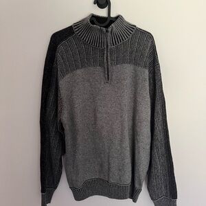 Men's Gray Half-Zip Sweater